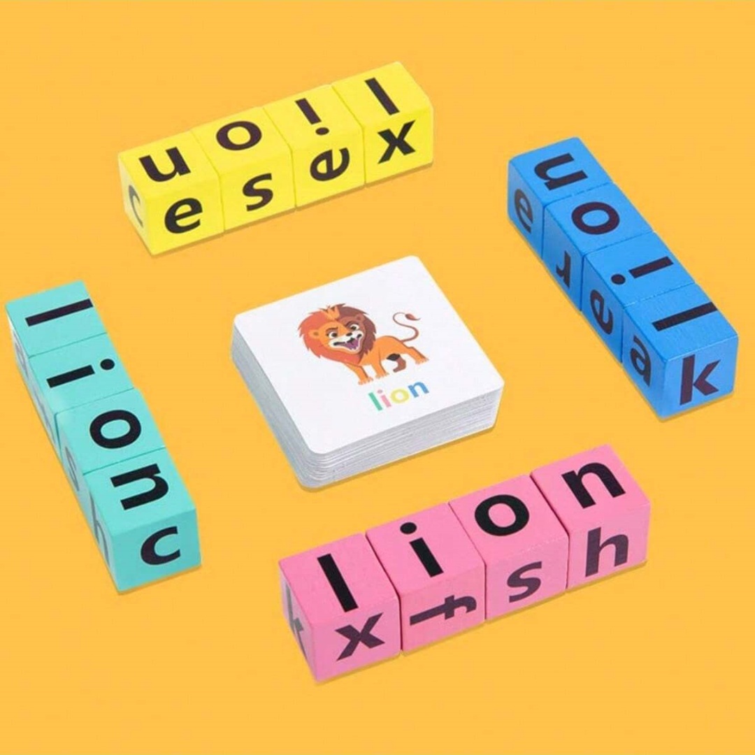 Wooden Blocks Stacking - Jogo de Tabuleiro de Soletrar o