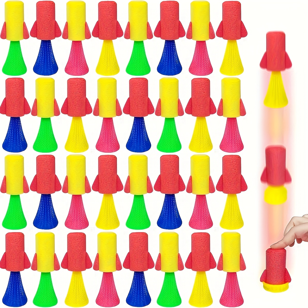 Kids Toys Jumping Poppers - 12/24 pçs pulando primavera foguetes lançadores