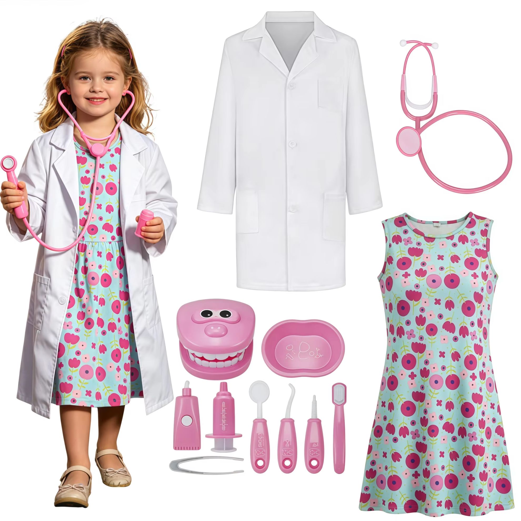 Kids Toys Doctor Set - Fantasia de Médico para Crianças, Jaleco