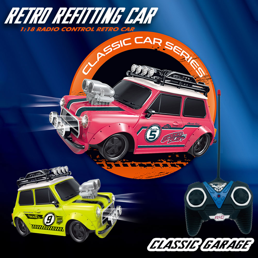 Kids Toys Channel - Carro Mini Retro 1:18 com Controle