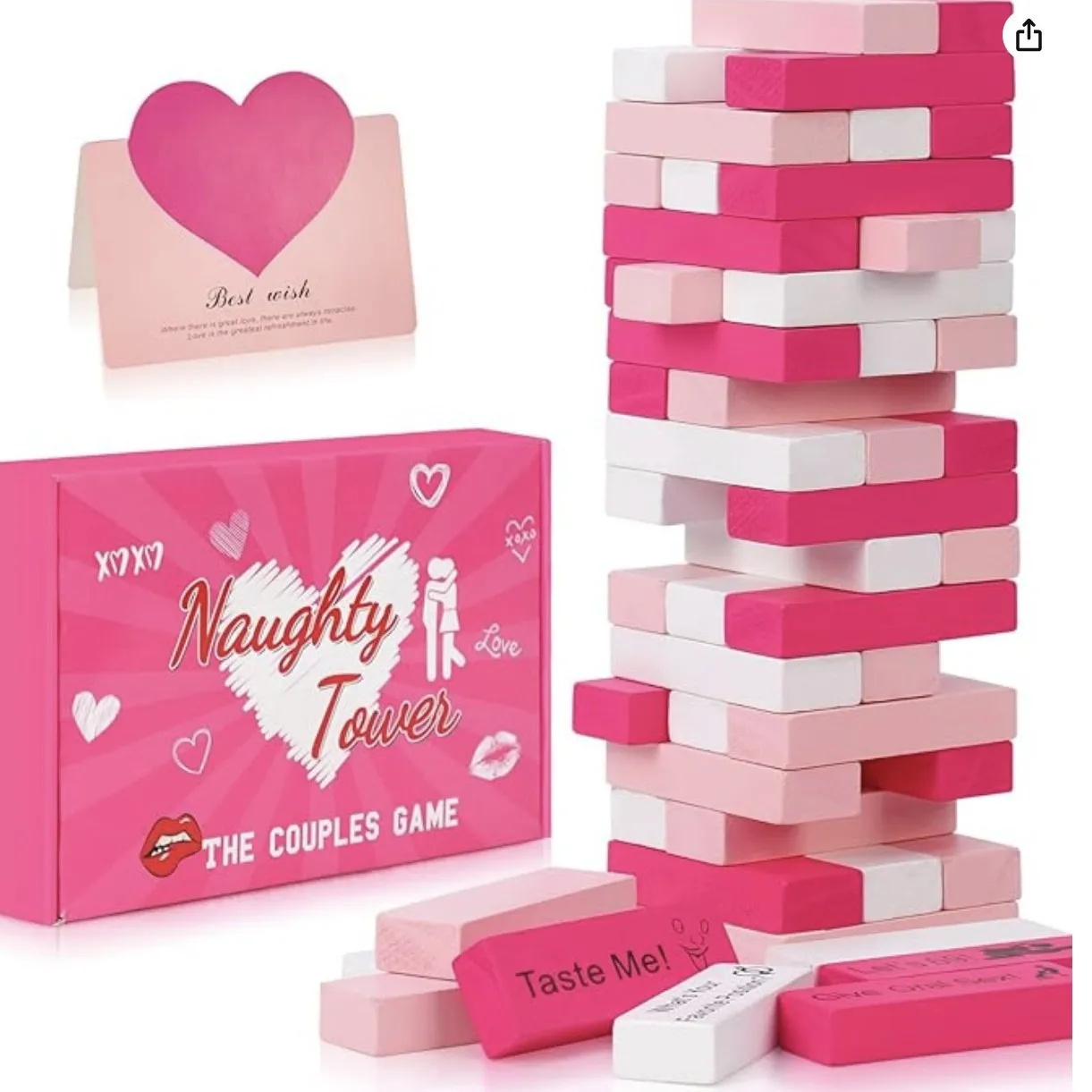 Wooden Blocks Stacking - 48 PCS Bloco Torre Jogo Casal