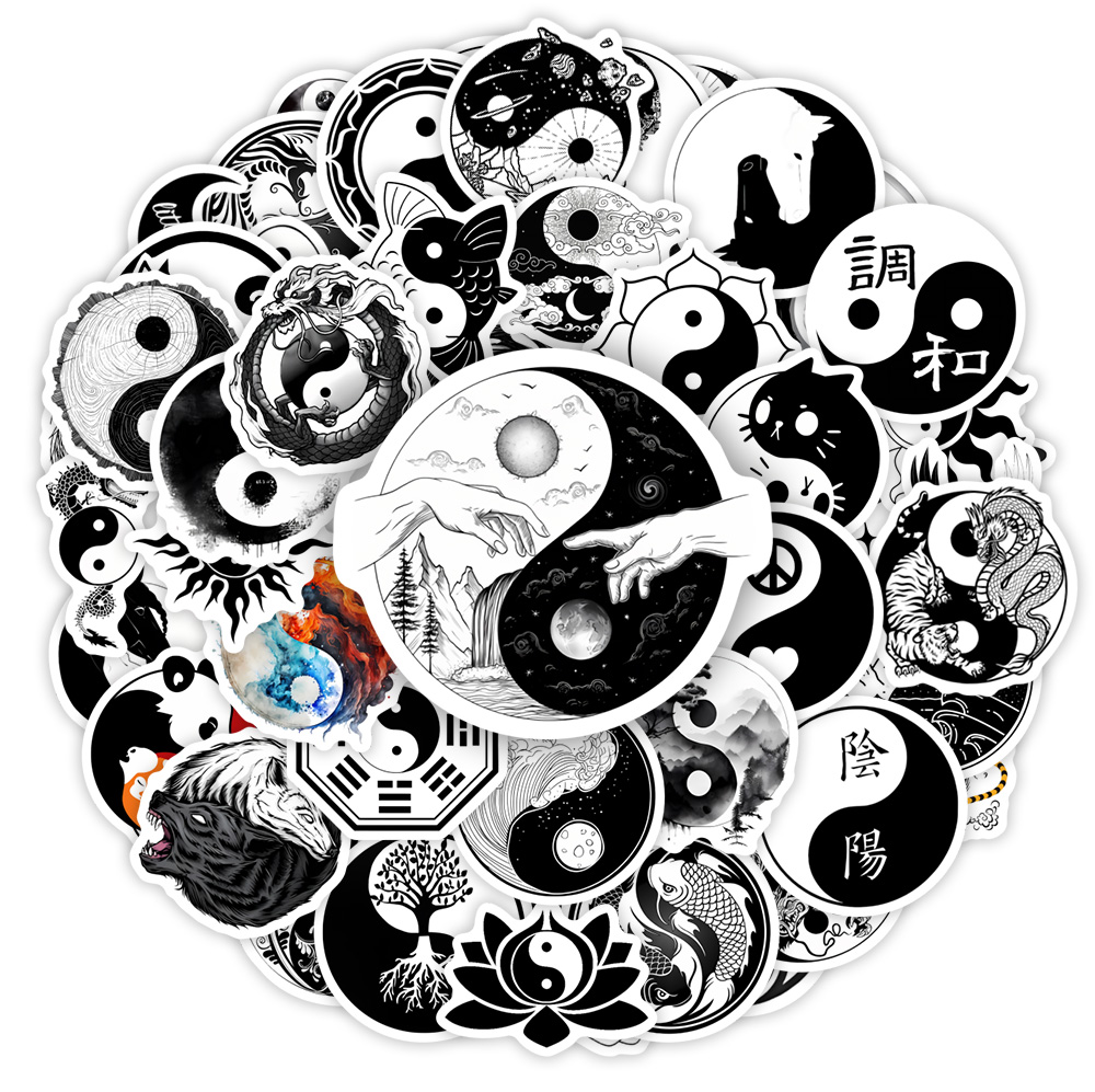 Kids Toys Laptop - Yinyang adesivos equilíbrio yoga zen arte