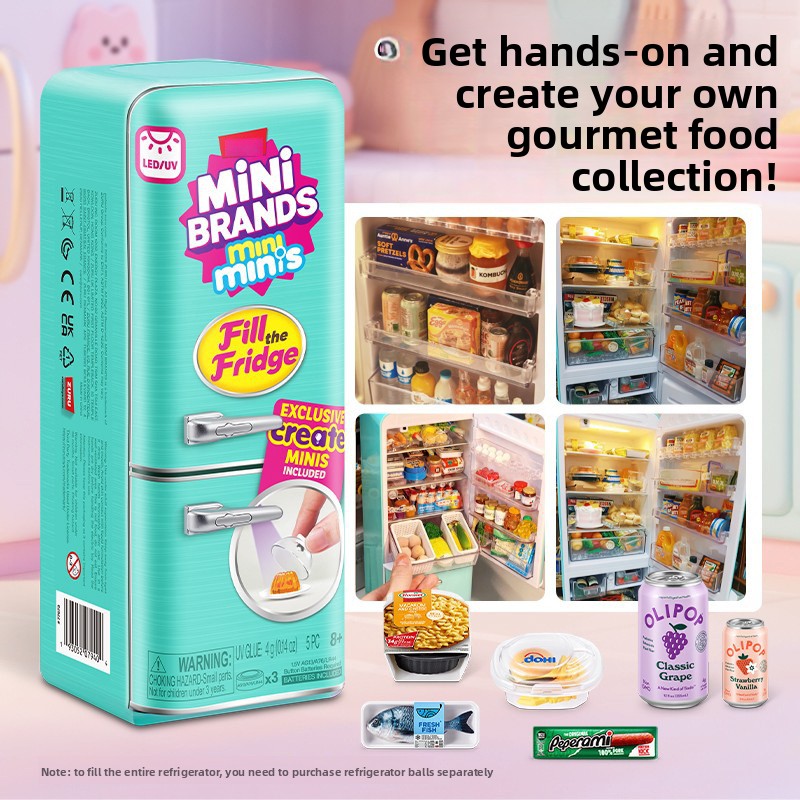 Play Kitchen Set - Mini Geladeira de Brinquedo com Luzes