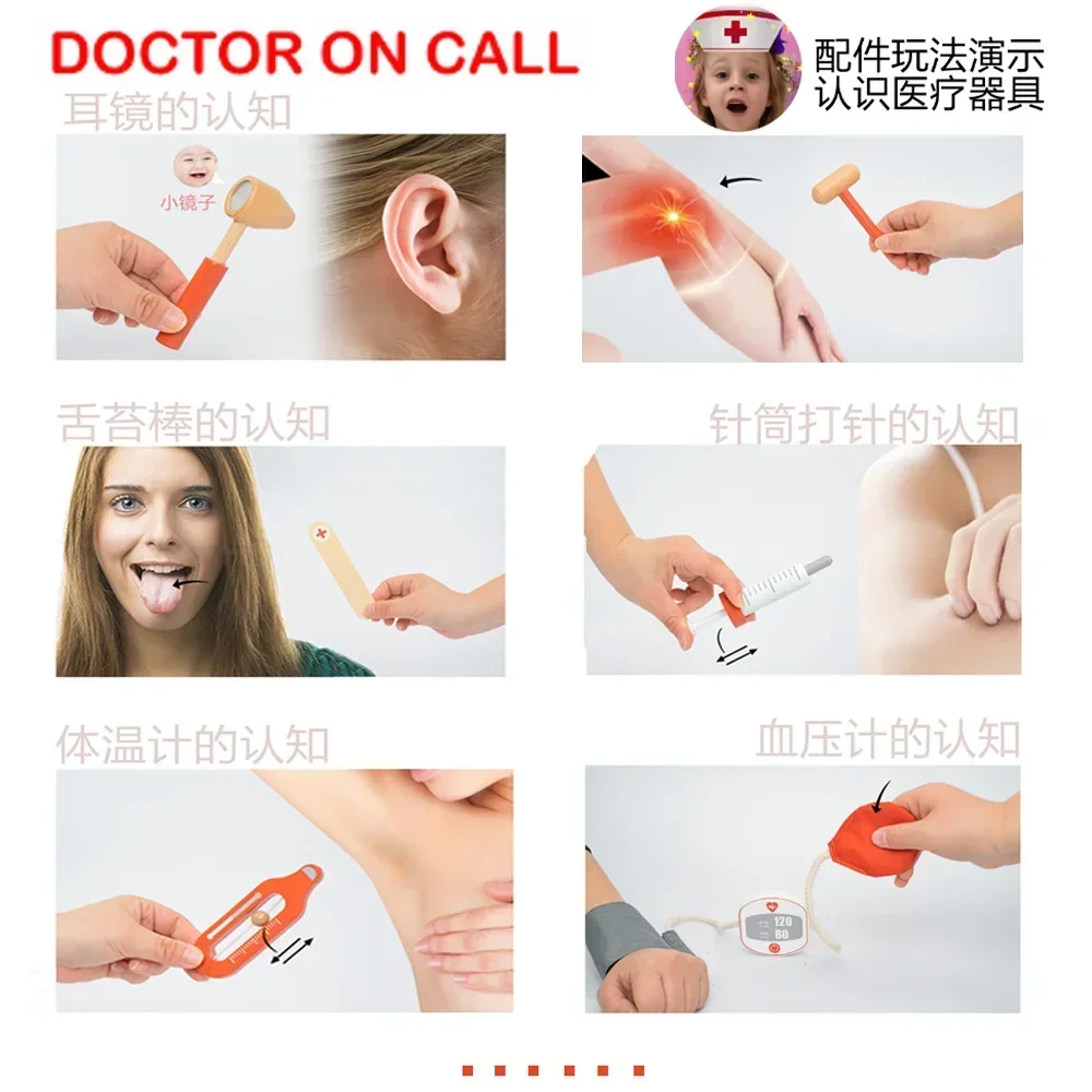 Crianças de madeira fingir jog - Kids Toys Doctor Set avaliação e preço
