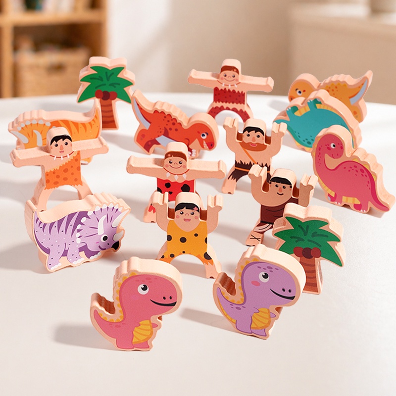 Blocos de Equilíbrio de Dinoss - Wooden Blocks Stacking avaliação e preço