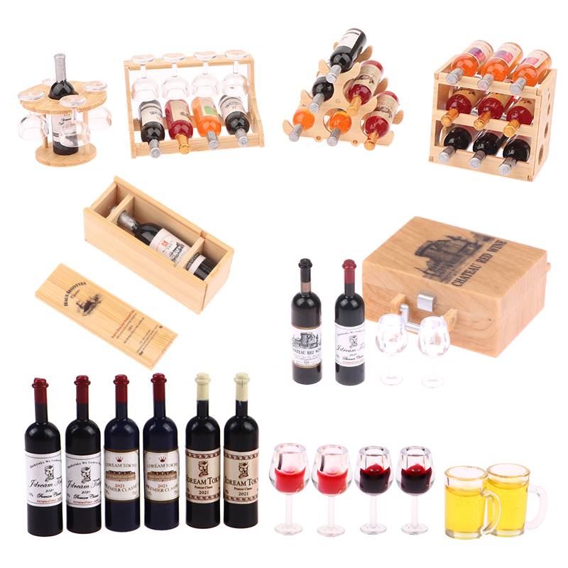 Rack de vidro de vinho em mini - Play Kitchen Set avaliação e preço