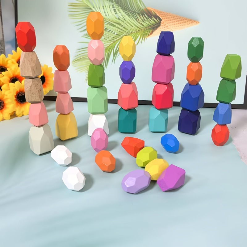 20 peças pedras de equilíbrio  - Wooden Blocks Stacking avaliação e preço